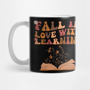 Fall In Love With Learning Flower Book Teacher Wavy Groovy Mug